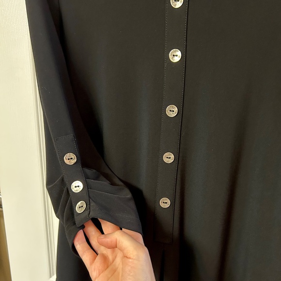 Sympli Unity Henley Tunic Black/Silver Buttons Size 10 - Picture 4 of 14